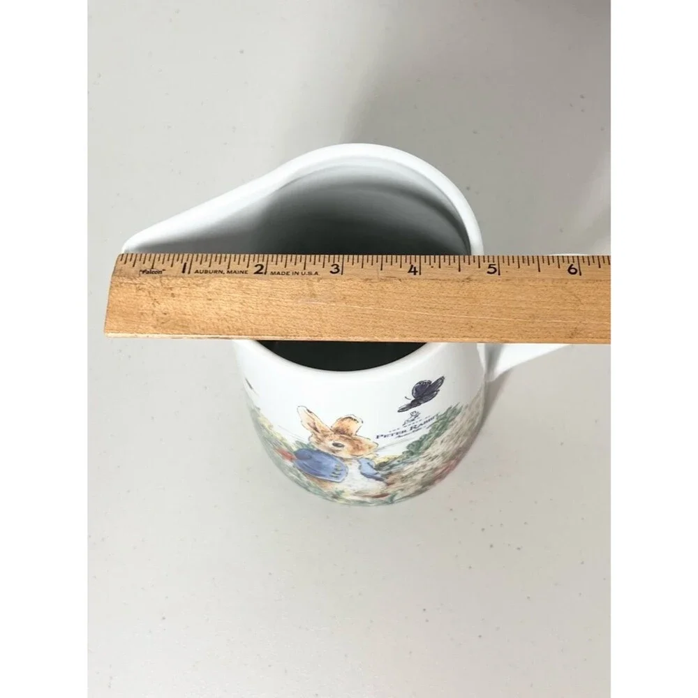 NEW Beatrix Potter Peter Rabbit Ceramic Pitcher 6.5”